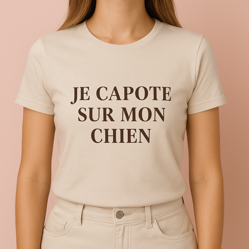 T-shirt femme avec phrase Je parle avec mon chien – idée cadeau drôle pour amoureuse des chiens